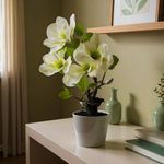 Planta Artificial de Flor Magnolia con Pote