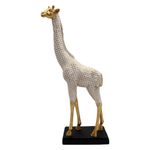 Figura Decorativa de Jirafa en Acabado Dorado