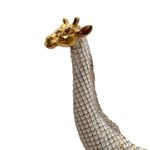 Figura Decorativa de Jirafa en Acabado Dorado