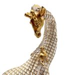 Figura Decorativa de Jirafa con Cría en Acabado Dorado