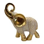 Elefante Decorativo Dorado con Relieve Floral