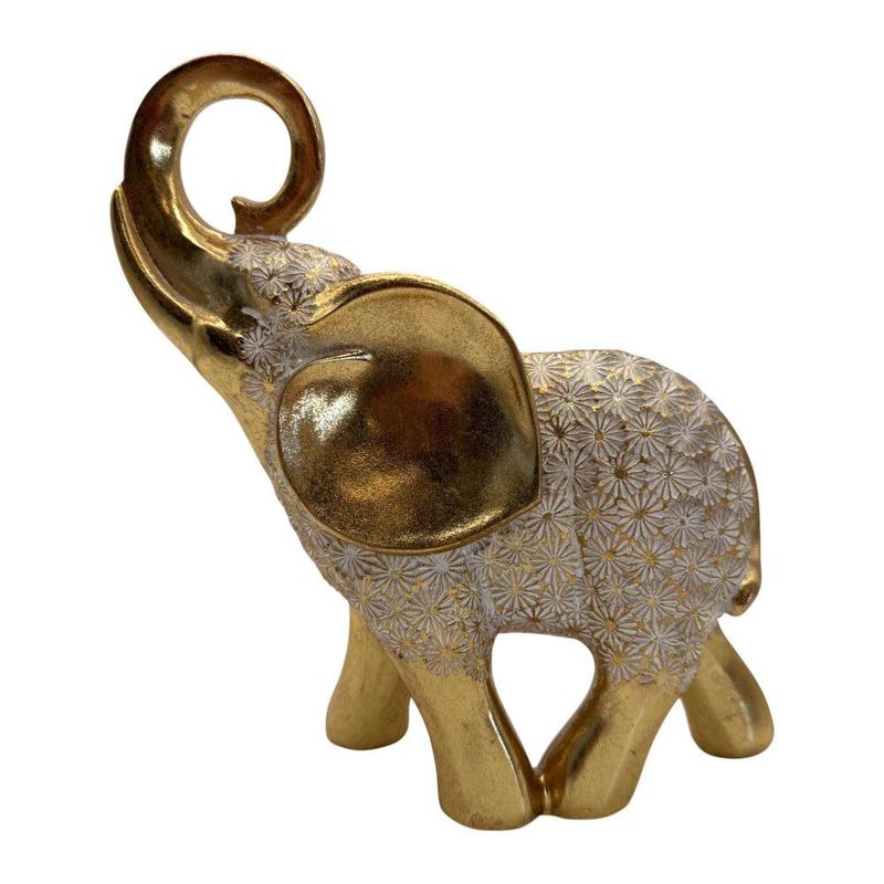 Elefante Decorativo con Relieve Floral