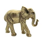 Figura Decorativa de Elefante en Acabado Dorado