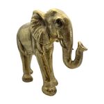 Figura Decorativa de Elefante en Acabado Dorado