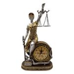 Figura Dama de la Justicia con Reloj Decorativo