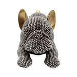 Figura Decorativa de Perro Bulldog en Textura Metálica
