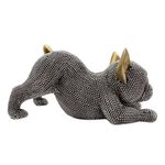 Figura Decorativa de Perro Bulldog en Textura Metálica