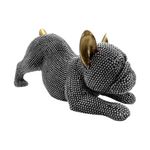 Figura Decorativa de Perro Bulldog en Textura Metálica