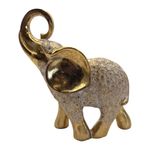 Elefante Decorativo Dorado con Relieve Floral