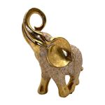 Elefante Decorativo Dorado con Relieve Floral