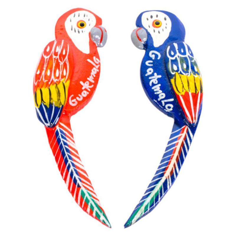 Set de 2 Imanes Guacamayas Pintadas a Mano