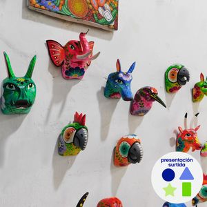 Mascarita Artesanal de Madera para Pared Diseños Surtidos