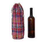Funda Porta Botella de Tela Típica Multicolor
