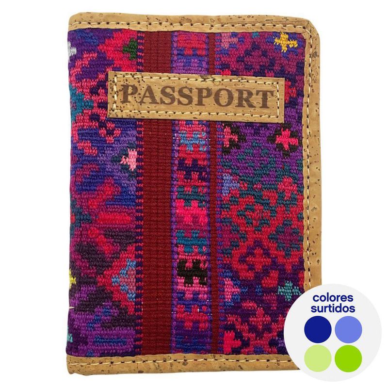 Porta Pasporte Tejido Colores Surtidos