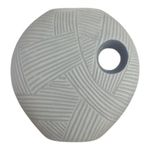 Florero Decorativo Gris Claro con Textura Geométrica