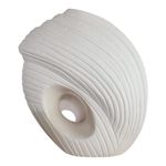 Florero Decorativo Blanco con Textura en Espiral