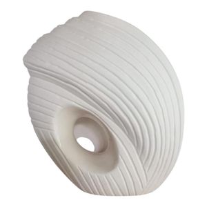 Florero Decorativo Blanco con Textura en Espiral