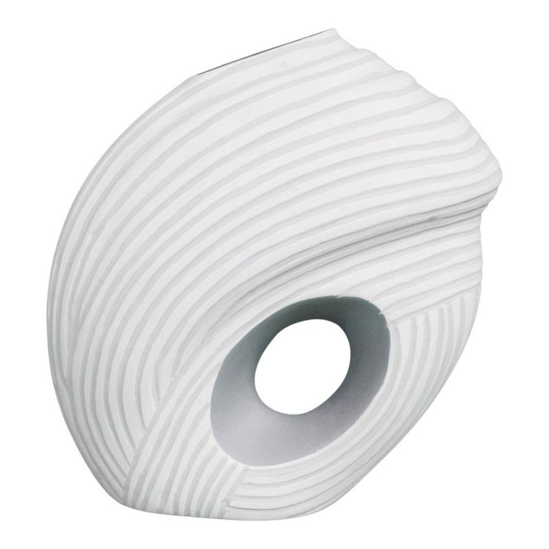 Florero Decorativo Blanco con Textura