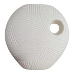 Florero Decorativo Blanco con Textura