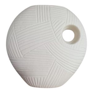 Florero Decorativo Blanco con Textura