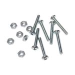 Set de 6 Tornillos Tipo Estufa Cabeza Redonda con Tuerca de 3/16 x 1 1/4 Plg