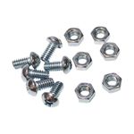 Set de 6 Tornillos Tipo Estufa Cabeza Redonda con Tuerca para Fijación de 1/4 x 1/2 Plg