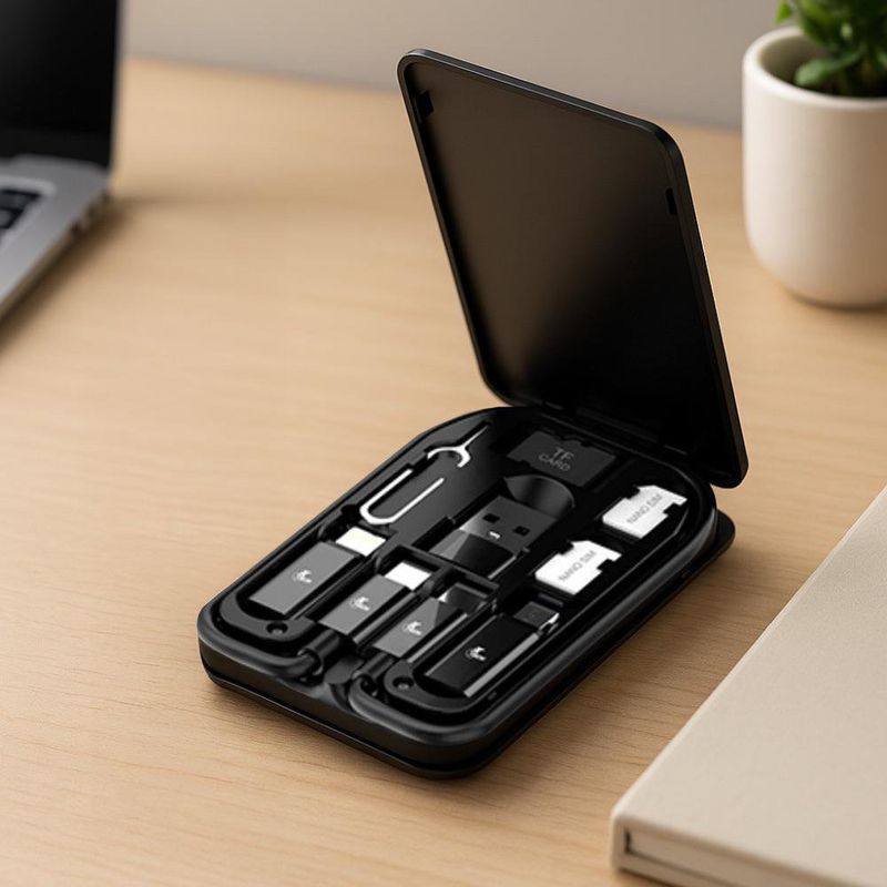 Estuche Portátil Multifuncional para Almacenamiento con Cable Tipo C