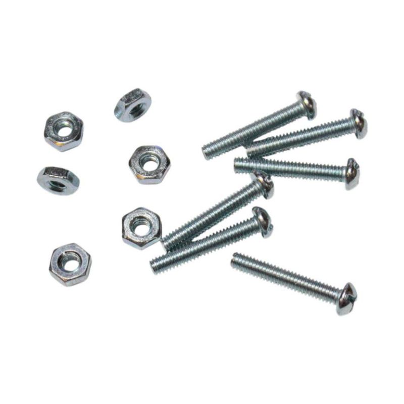 Tornillo de Estufa Cabeza Redonda con Tuerca Set 6 Pzas 8/32 x 1/2 Plg