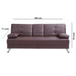 Sofá Cama Rudy Café de 3 Plazas