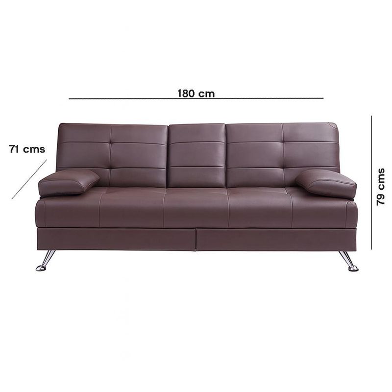 Sofá Cama Rudy Café de 3 Plazas