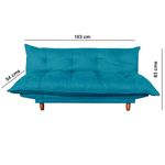 Sofá Cama Azul con Apoya Brazos Ajustable