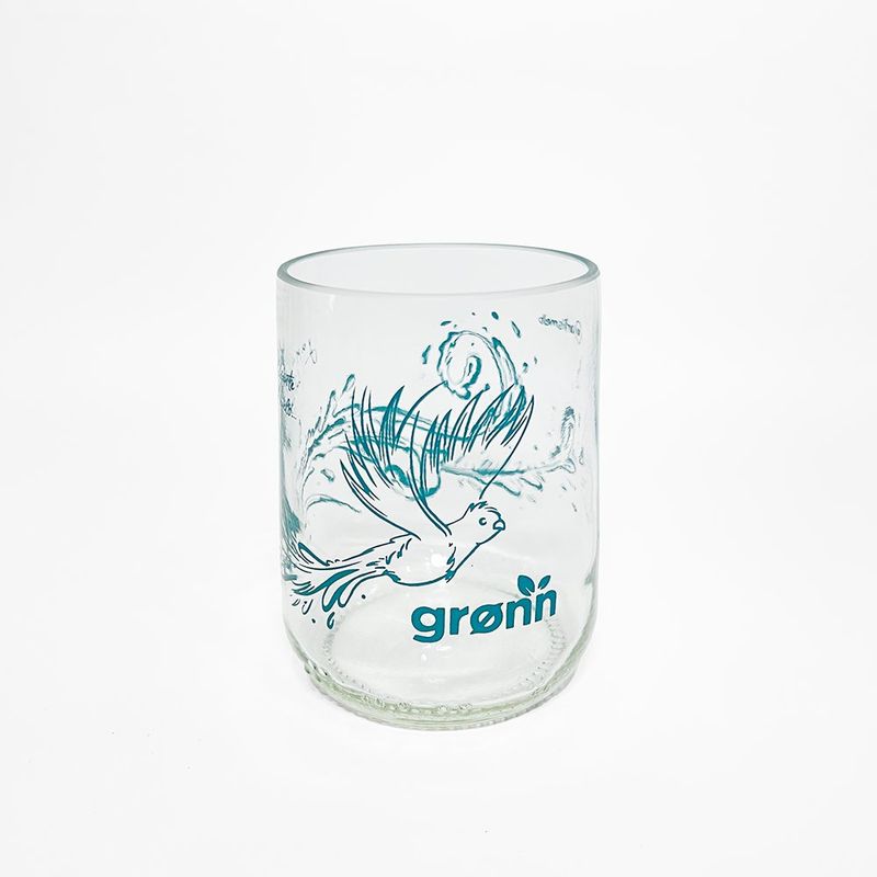 Vaso de Vidrio Diseño Quetzal
