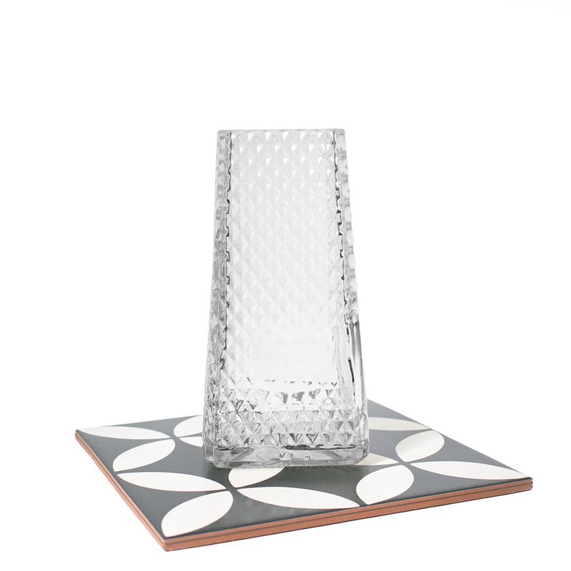 Florero Cristalino Cuadrado de 18.5 Cm