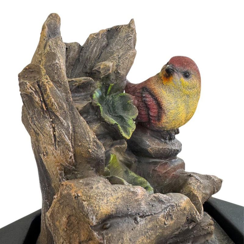 Fuente Decorativa de Mesa con Luz Diseño Tronco y Ave