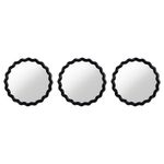 Set de Espejos Decorativos Redondos Marco Negro 3 Pzas