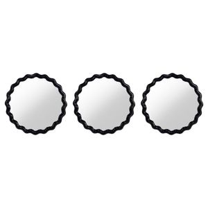 Set de Espejos Decorativos Redondos Marco Negro 3 Pzas