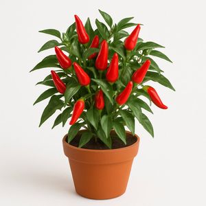 Planta de Chile Ornamental Rojo en Maceta