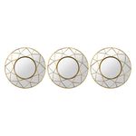 Set de 3 Espejos de Pared Redondos 25 cm Diseño Geométrico Dorado