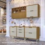 Mueble Auxiliar con Diseño de Listones Verticales Café 120X35.5X100 Cm