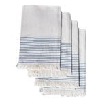 Set de Servilletas Beige con Líneas Continuas Azul Marino