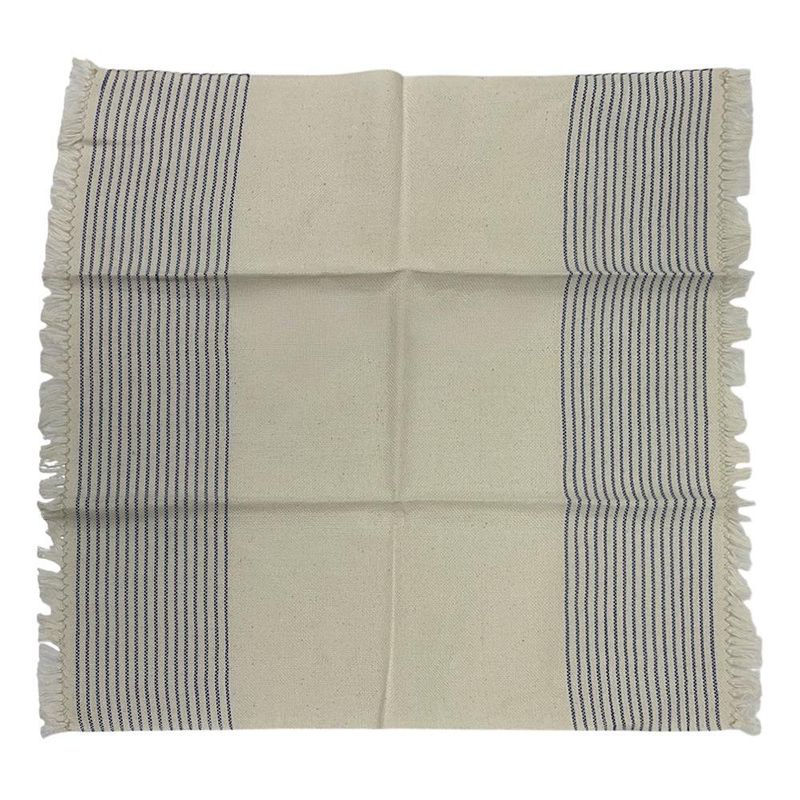 Set de Servilletas Beige con Líneas Continuas Azul Marino