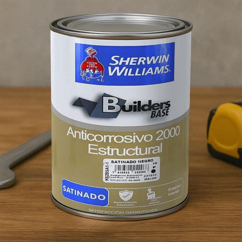 Pintura Anticorrosiva 2000 Satinado Color Negro de 1 Galón
