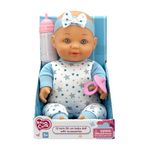 Muñeca Bebé con Biberón y Chupón Celeste