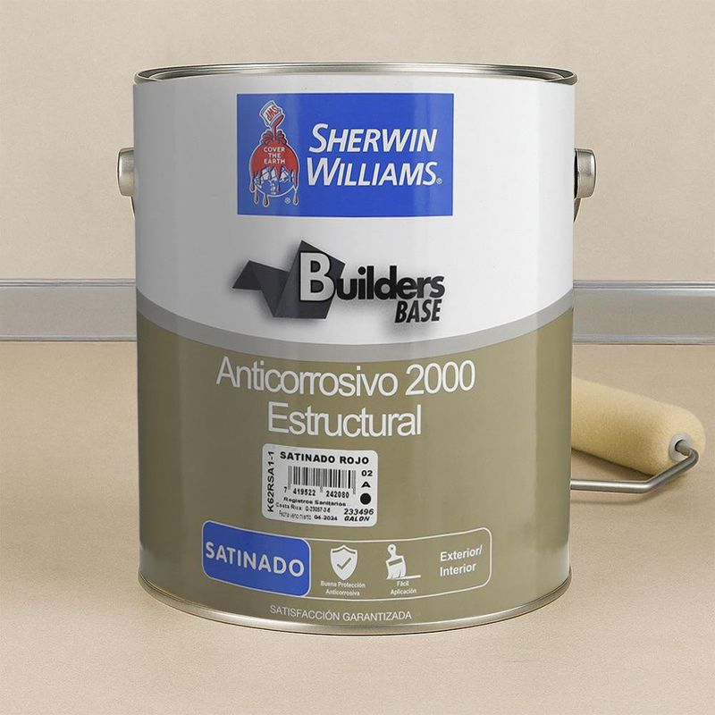 Pintura Anticorrosiva Builders Base Rojo Satinado 2000 de 1 Galón