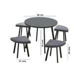 Comedor-Redondo-con-4-Bancos-Tapizados