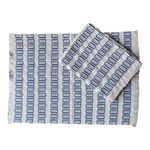 Individual Tejido con Óvalos en Tonos Azul y Beige