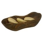 Base de Madera de Raíz de Café con 3 Granos Decorativos