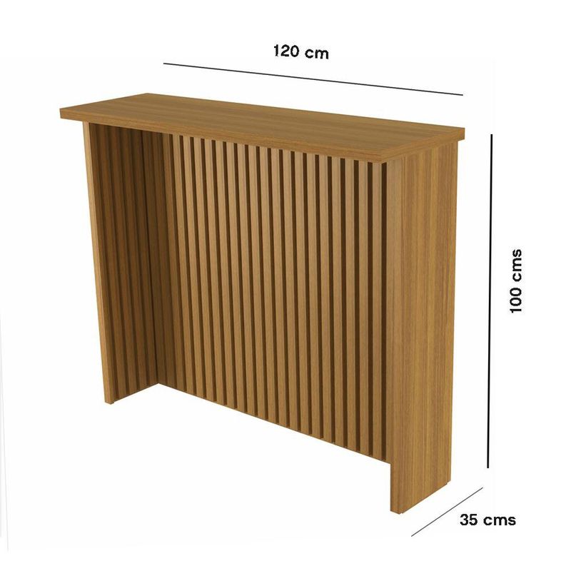 Mueble Auxiliar con Diseño de Listones Verticales Café 120X35.5X100 Cm