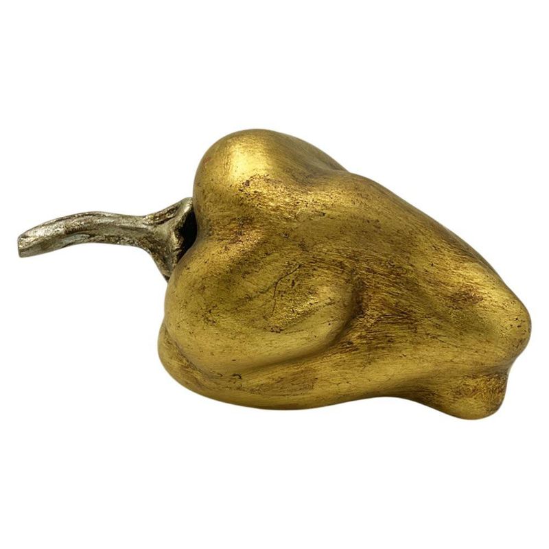 Figura Decorativa de Chile Pimiento en Tonos Oro y Plata Diseños Surtidos