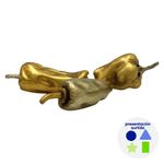 Figura Decorativa de Chile Pimiento en Tonos Oro y Plata Diseños Surtidos